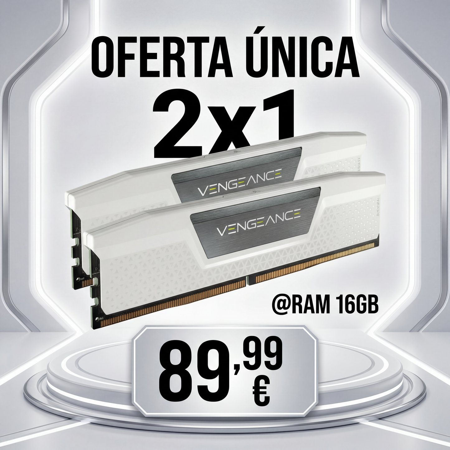 Oferta: 2x1 Memoria RAM Corsair Vengeance 32GB 2x16GB DDR5 6400MHz