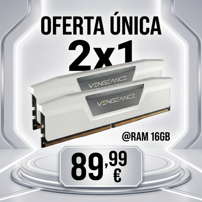 Oferta: 2x1 Memoria RAM Corsair Vengeance 32GB 2x16GB DDR5 6400MHz